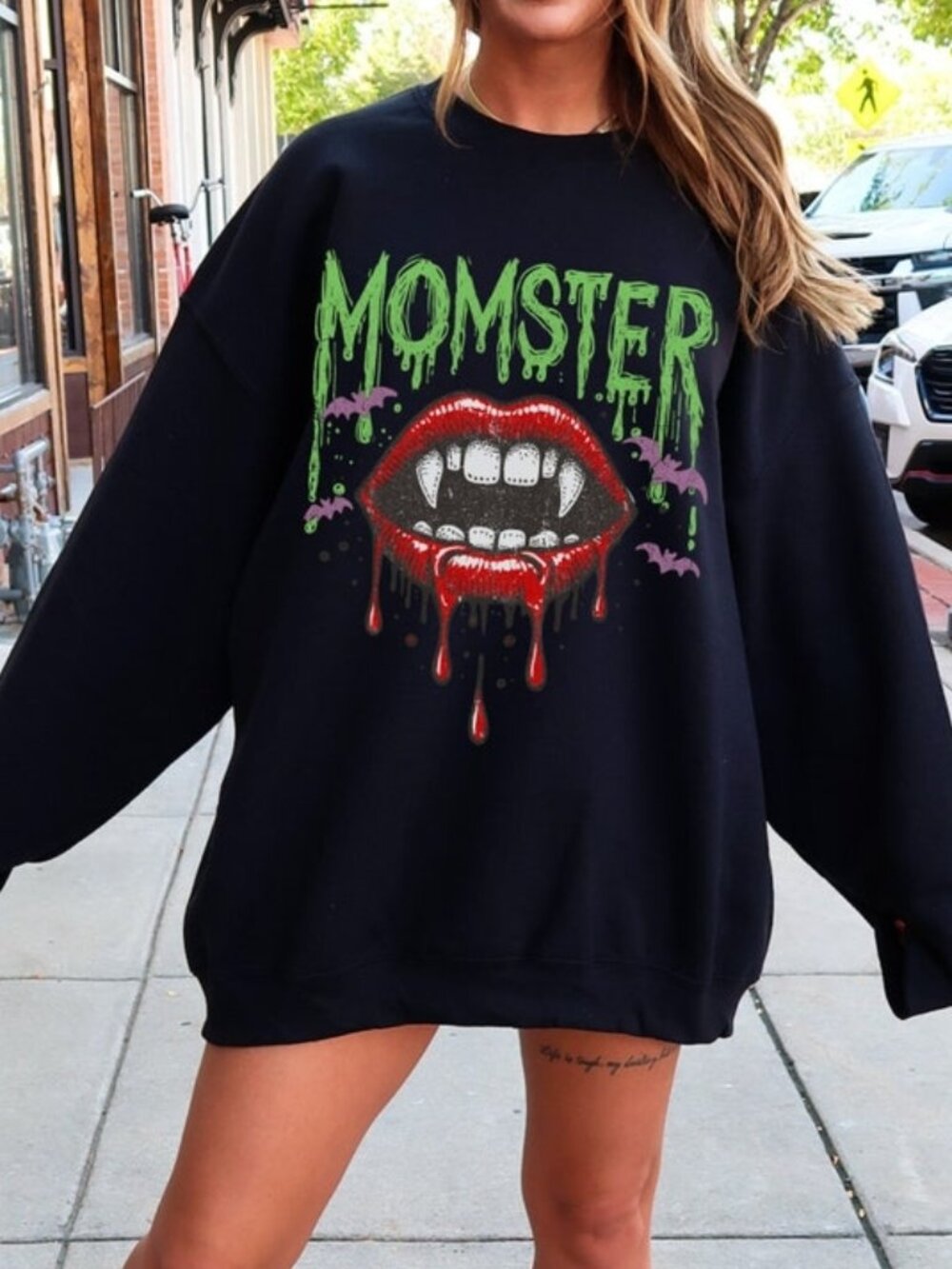 Momster Sweater, Spooky Mama Halloween Graphic